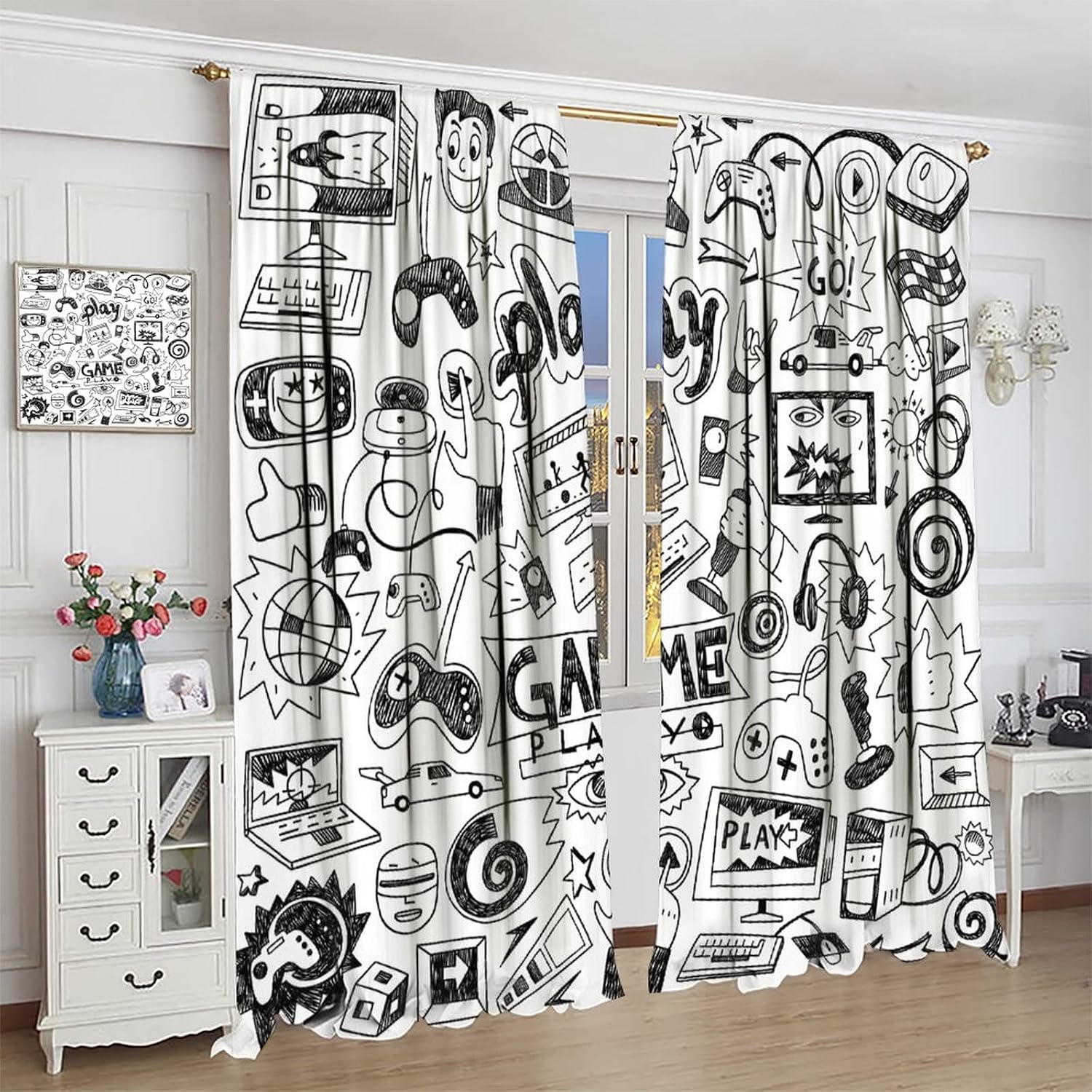 Gaming Video Game Curtain Deco - Retro Gaming Youtube recension och pris