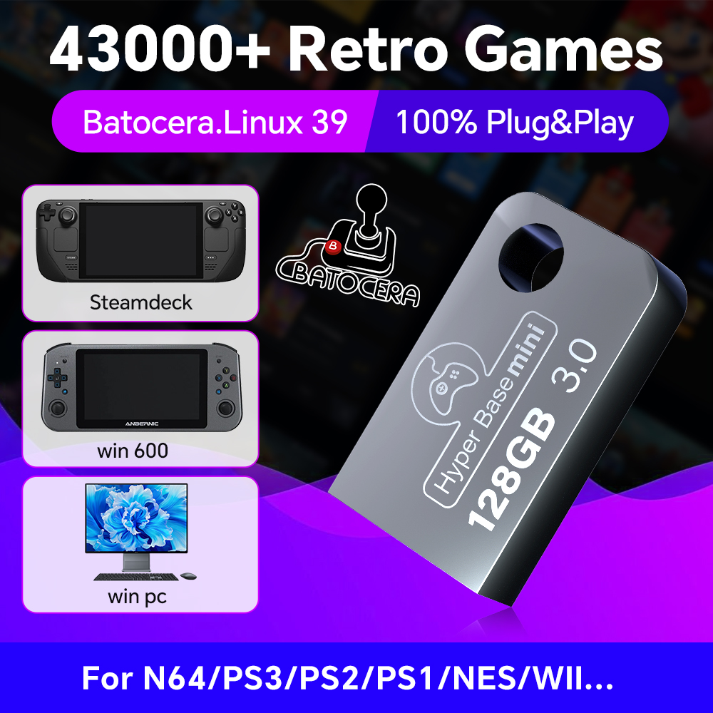 Batocera 128G USB Flash Drive  - Retro Gaming N64 recension och pris